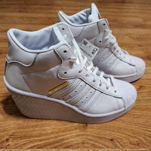 Adidas Superstar Ellure High Heel Wedge ORIGINALS White   FW3198   WOMENS SIZE 7